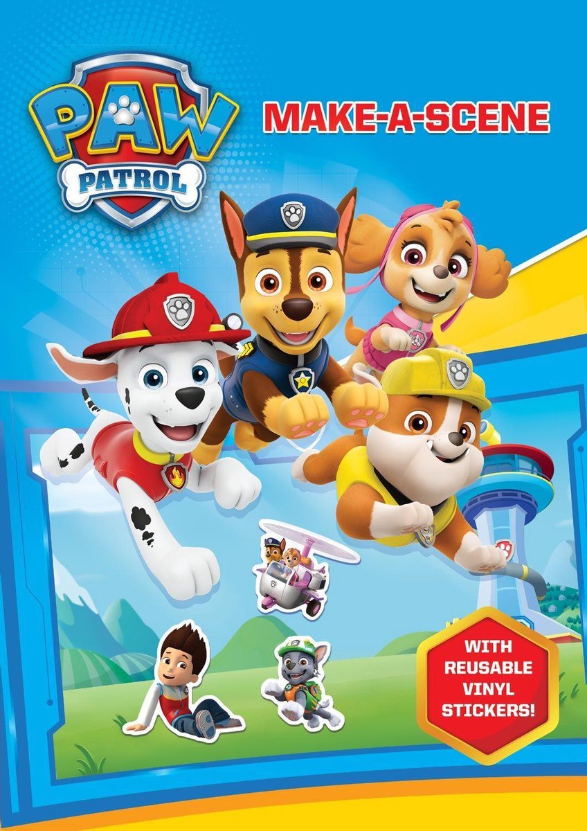 PAW Patrol Make A Scene Stickerset | PAW Patrol | Herbruikbare sticker poppen en A5 dansvloer | PAW Patrol Speelgoed | Stickers | Knutselen | Knutselen meisjes | Knutselset meisjes | Stickers voor kinderen | Chase | PAW patrol Skye